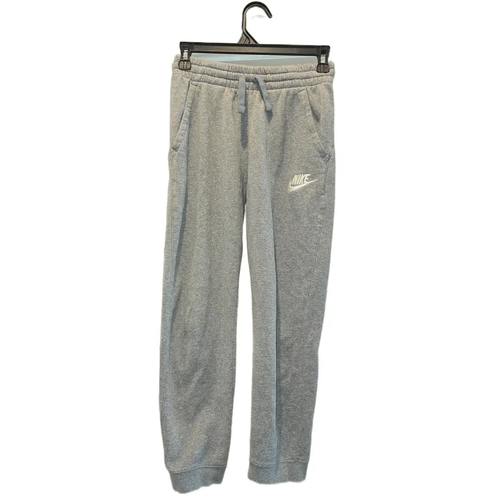 Nike Sportswear Boys Fleece Joggers Gray Sweatpants Large L Futura Logo